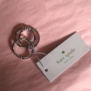 NWT Kate Spade Silver Full circle ring set 8